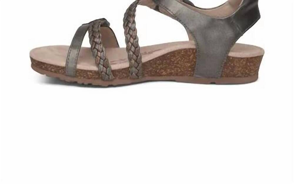 NEW AETREX women's jillian sandal in gunmetal